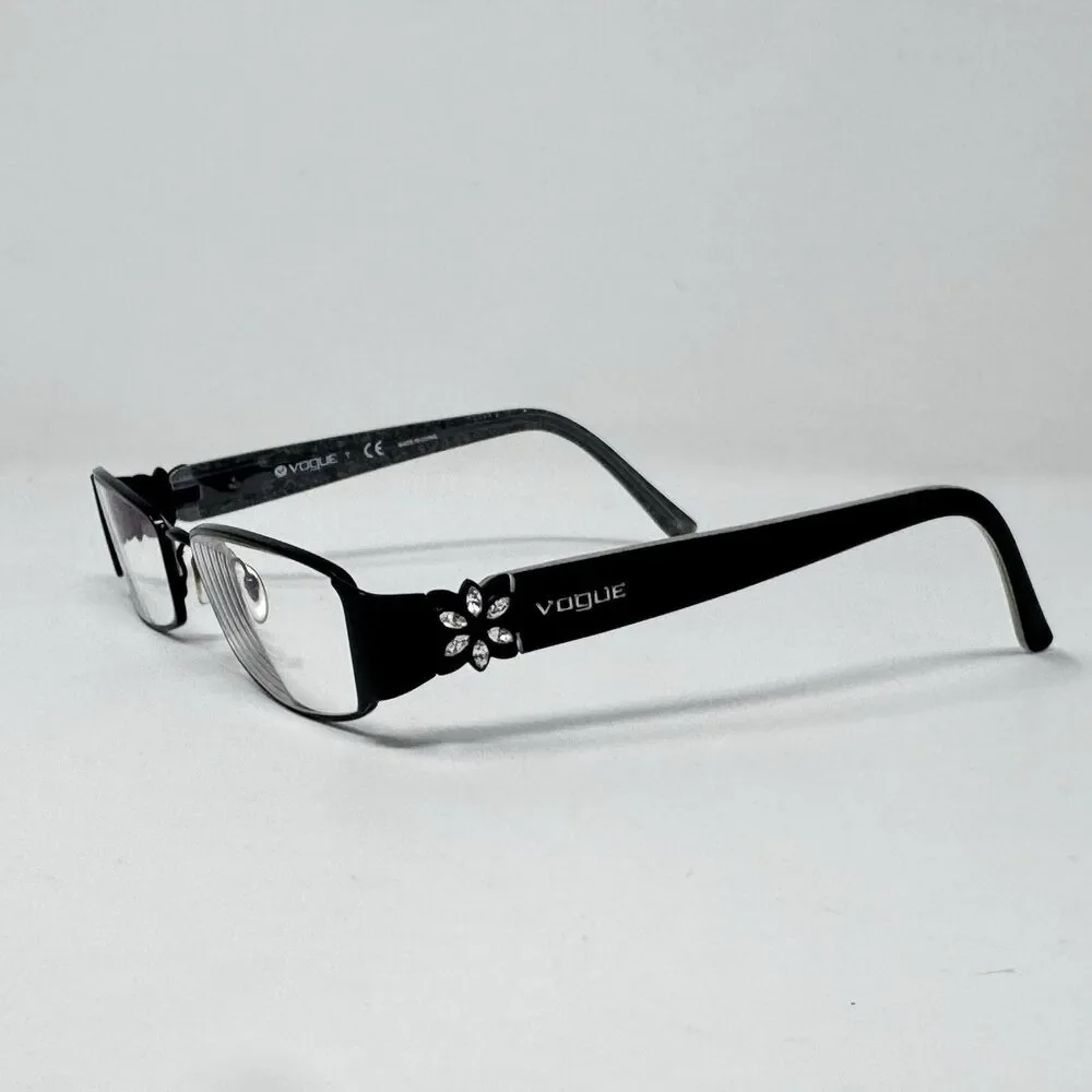 Vogue VO3659-B 352 Gloss Black Rhinestone Eyeglass Frames 50-17-135